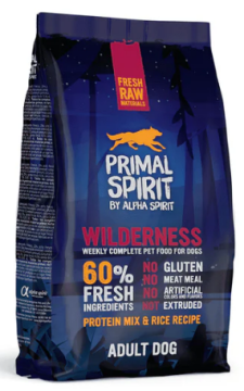 Полнорационный корм для собак PRIMAL SPIRIT WILDERNESS DOG FOOD, свинина, курица и рыба