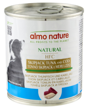 Almo Nature HFC NATURAL SKIPJACK TUNA & COD консерви для собак СМУГАСТИЙ ТУНЕЦ І ТРІСКА