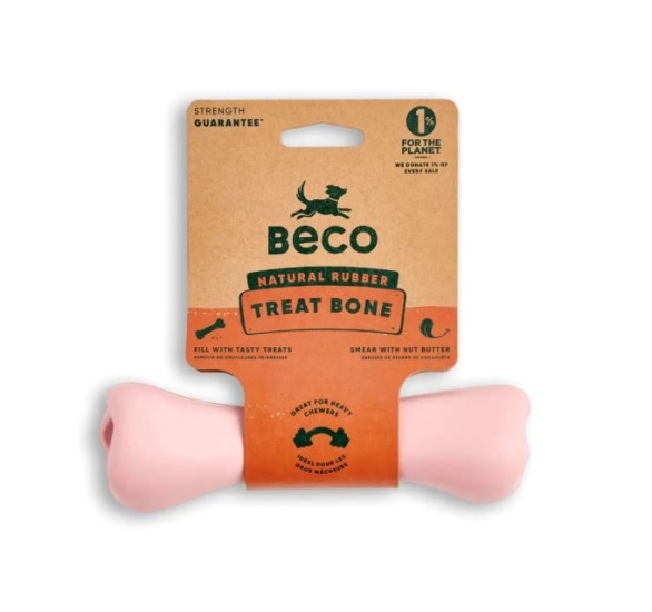 Beco Pets Treat Bone Жевательная игрушка с отверстием для вкусняшек для собак