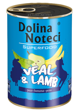 Консерва Dolina Noteci Superfood для cобак з телятиною та бараниною