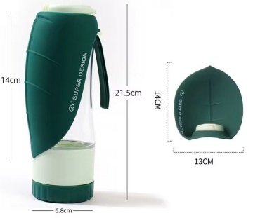 Портативный складной диспенсер для воды Tritan+Silicone, 2в1 для собак и кошек 