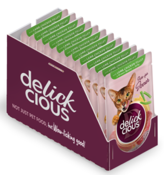 Delickcious Шматочки з ягнятиною, курячим філе і квасолею спаржевою в желе