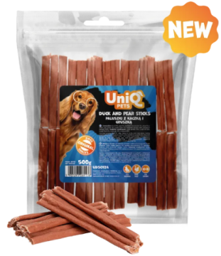 Ласощі для собак UniQ PETS Стіки з качки та груші