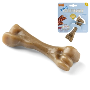 Nylabone Gourmet Puppy Femur Bacon Кістка жувальна іграшка для цуценят, смак бекону