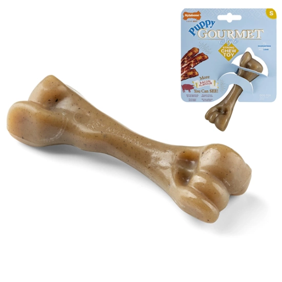 Nylabone Gourmet Puppy Femur Bacon Кістка жувальна іграшка для цуценят, смак бекону