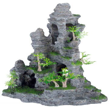 Trixie Rock Formation with plastic plants