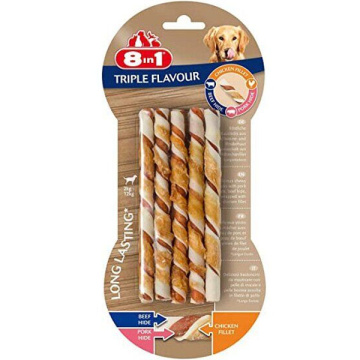 8in1 Крученые палочки с тремя вкусами для собак