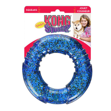 Kong® Squeezz® Confetti Ring Прочное кольцо с пищалкой