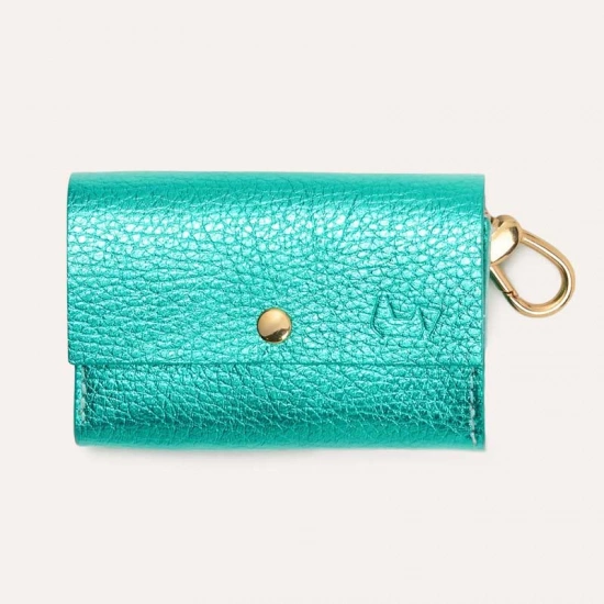 Кожаная сумочка для пакетов для уборки BranniPets - Portabolsas Metal Turquoise