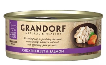 Вологий корм для котів Grandorf CHICKEN FILLET & SALMON куряча грудка з лососем