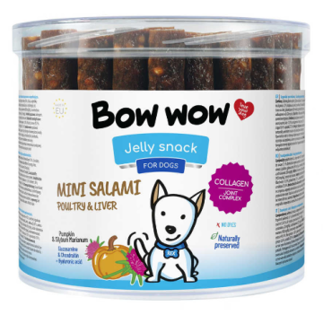 Ласощі  для собак"Bow wow"палички міні-салямі з птицею та печінкою