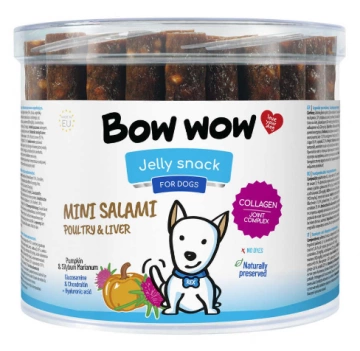 Ласощі  для собак"Bow wow"палички міні-салямі з птицею та печінкою
