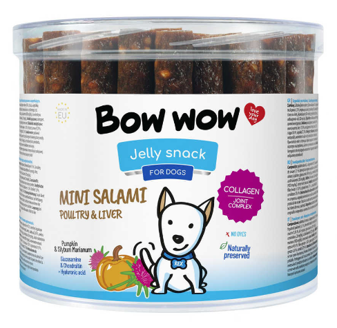 Ласощі  для собак"Bow wow"палички міні-салямі з птицею та печінкою