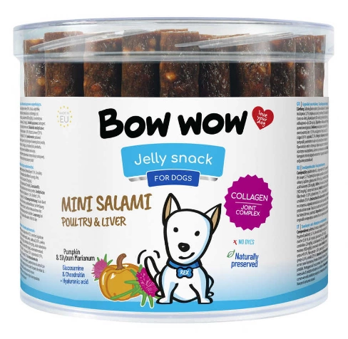 Ласощі  для собак"Bow wow"палички міні-салямі з птицею та печінкою