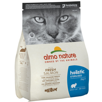 Almo Nature Holistic Cat для взрослых стерилизованных кошек со свежим лососем