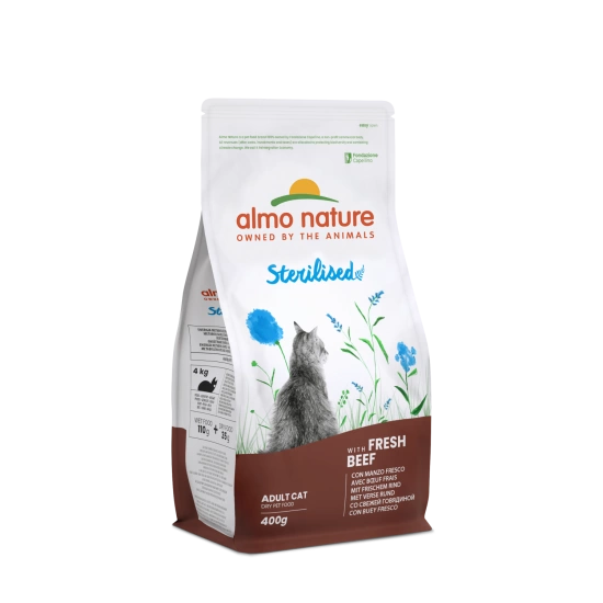 Almo Nature Holistic Cat для взрослых стерилизованных кошек со свежей говядиной