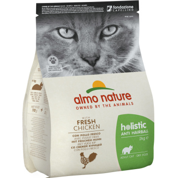 Almo Nature Holistic Cat для вывода шерсти у взрослых кошек со свежей курицей