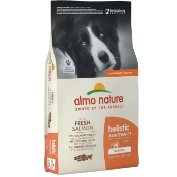 Almo Nature Holistic Dog M для взрослых собак средних пород со свежим лососем