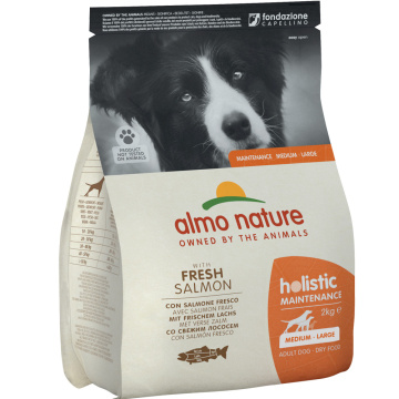 Almo Nature Holistic Dog M-L для взрослых собак средних и крупных пород со свежим лососем