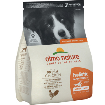 Almo Nature Holistic Dog M-L для взрослых собак средних и крупных пород со свежей курицей