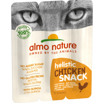 Almo Nature Holistic Snack лакомство для кошек, пауч 3 шт, 15 г (курица)