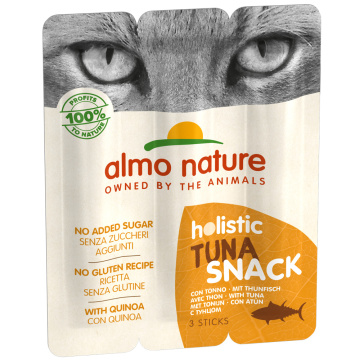 Almo Nature Holistic Snack лакомство для кошек, пауч 3 шт, 15 г (тунец)