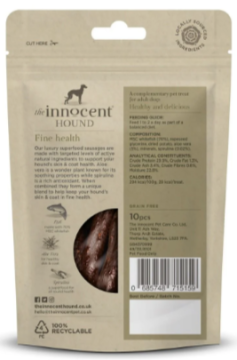 Ковбаски The Innocent Hound Skin & Coat Support з Білої рибки для підтримки здорової шерсті та шкіри