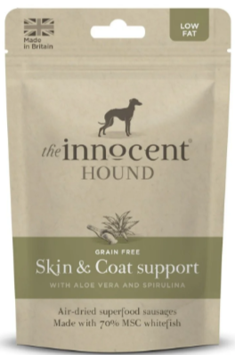 Ковбаски The Innocent Hound Skin & Coat Support з Білої рибки для підтримки здорової шерсті та шкіри