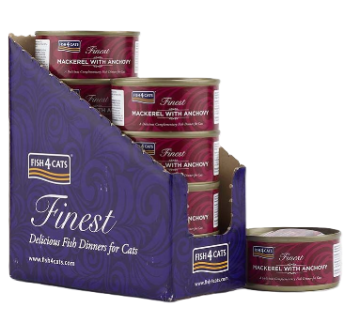 Натуральный влажный корм для кошек Fish4Cats Finest Скумбрия с анчоусом 