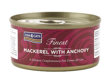 Натуральный влажный корм для кошек Fish4Cats Finest Скумбрия с анчоусом 