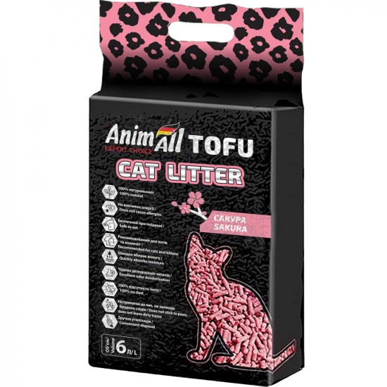 AnimAll Tofu Cat Litter Sakura Наповнювач соєвий, з ароматом сакури