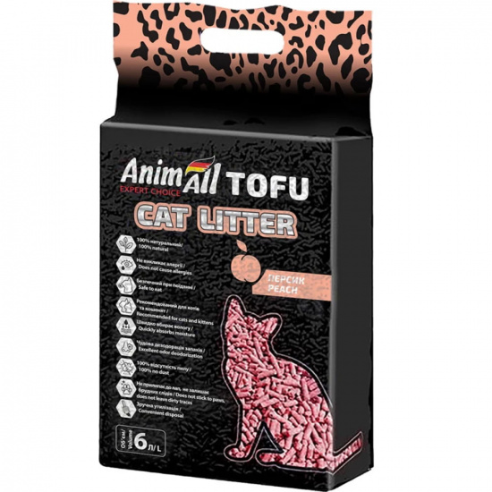 AnimAll Tofu Cat Litter Peach Наповнювач соєвий, з ароматом персика