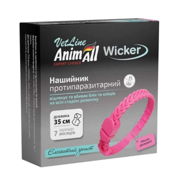 AnimAll VetLine Wicker 35 см Ошейник противопаразитарный Викер для собак и кошек от блох и клещей
