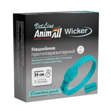 AnimAll VetLine Wicker 35 см Нашийник протипаразитарний Вікер для собак і котів від бліх і кліщів