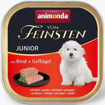 Вологий корм Animonda Vom Feinsten Junior with Beef + Poultry з яловичиною та птицею для цуценят