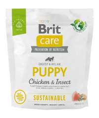 Корм сухой Brit Care Dog Sustainable Puppy для щенков с курицей и насекомыми
