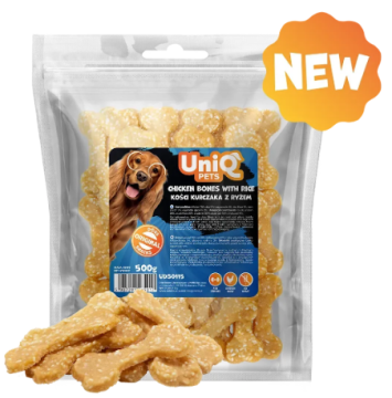 Ласощі для собак UniQ PETS Курячі кісточки з рисом