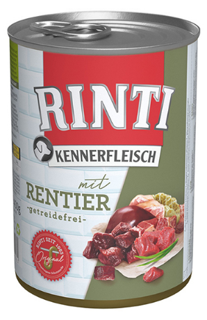Rinti Kennerfleisch mit Rentier ОЛЕНИНА беззерновой полнорационный натуральный влажный корм для собак