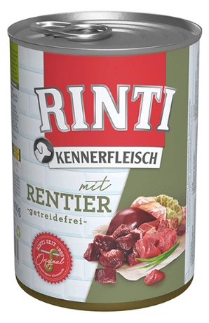 Rinti Kennerfleisch mit Rentier ОЛЕНИНА беззерновий повнораціонний натуральний вологий корм для собак