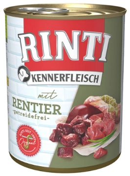 Rinti Kennerfleisch mit Rentier ОЛЕНИНА беззерновий повнораціонний натуральний вологий корм для собак