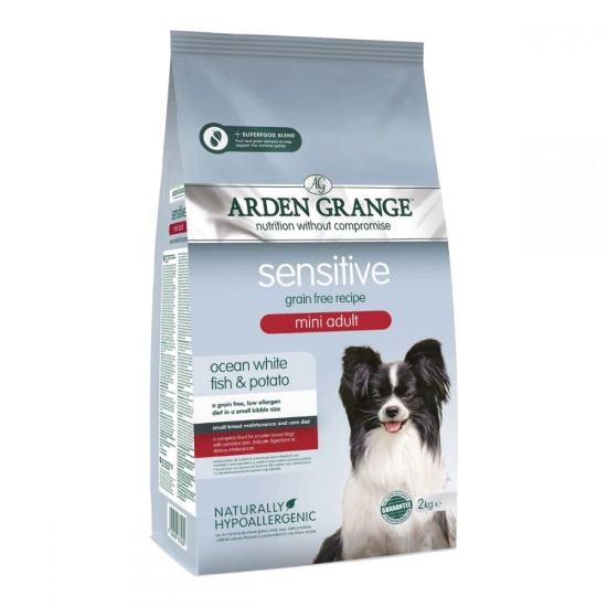 Arden Grange Sensitive Mini Adult Беззерновий корм для собак дрібних порід з білою рибою та картоплею