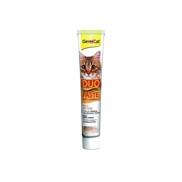 Паста GimCat DUO PASTE Anti-hairboll malt with cheese для кошек с чувствительным пищеварением всех пород мальт и сыр 