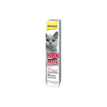 Паста GimCat DUO PASTE Anti-hairboll malt with cheese для кошек с чувствительным пищеварением всех пород мальт и курица