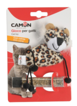 Игрушка CAMON "Рыба\гепард\медвежонок с кошачьей мятой в тубе", полиэстер