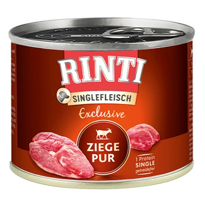 Rinti Singlefleisch Exclusive Ziege Pur РІНТІ КОЗА МОНОПРОТЕЇН беззерновий повнораціонний натуральний вологий корм для собак