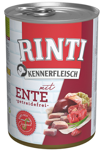 Rinti Kennerfleisch mit Ente УТКА, беззерновой полнорационный натуральный влажный корм для собак