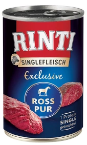 Rinti Singlefleisch Exclusive Ross Pur РІНТІ КОНИНА МОНОПРОТЕЇН, беззерновий повнораціонний натуральний вологий корм для собак