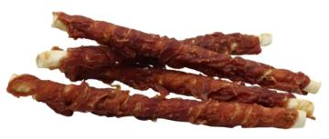 Лакомство для собак UniQ PETS Утка на палке из сыромятной кожи 28см