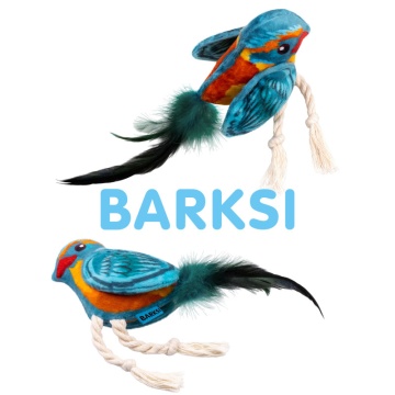 Игрушка для Кошек Barksi Птичка с колокольчиком и перьями 