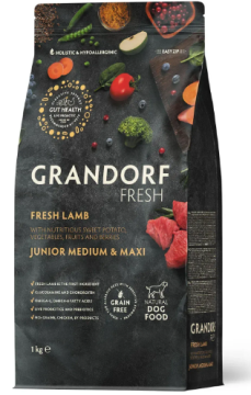 Grandorf FRESH LAMB & SWEET POTATO JUNIOR - Сухой корм для юниоров собак средних и крупных пород с ягненком и бататом